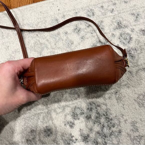 Vintage Hartmann By Lombardo Small Woven Brown Leather Crossbody Bag - Picture 4 of 7